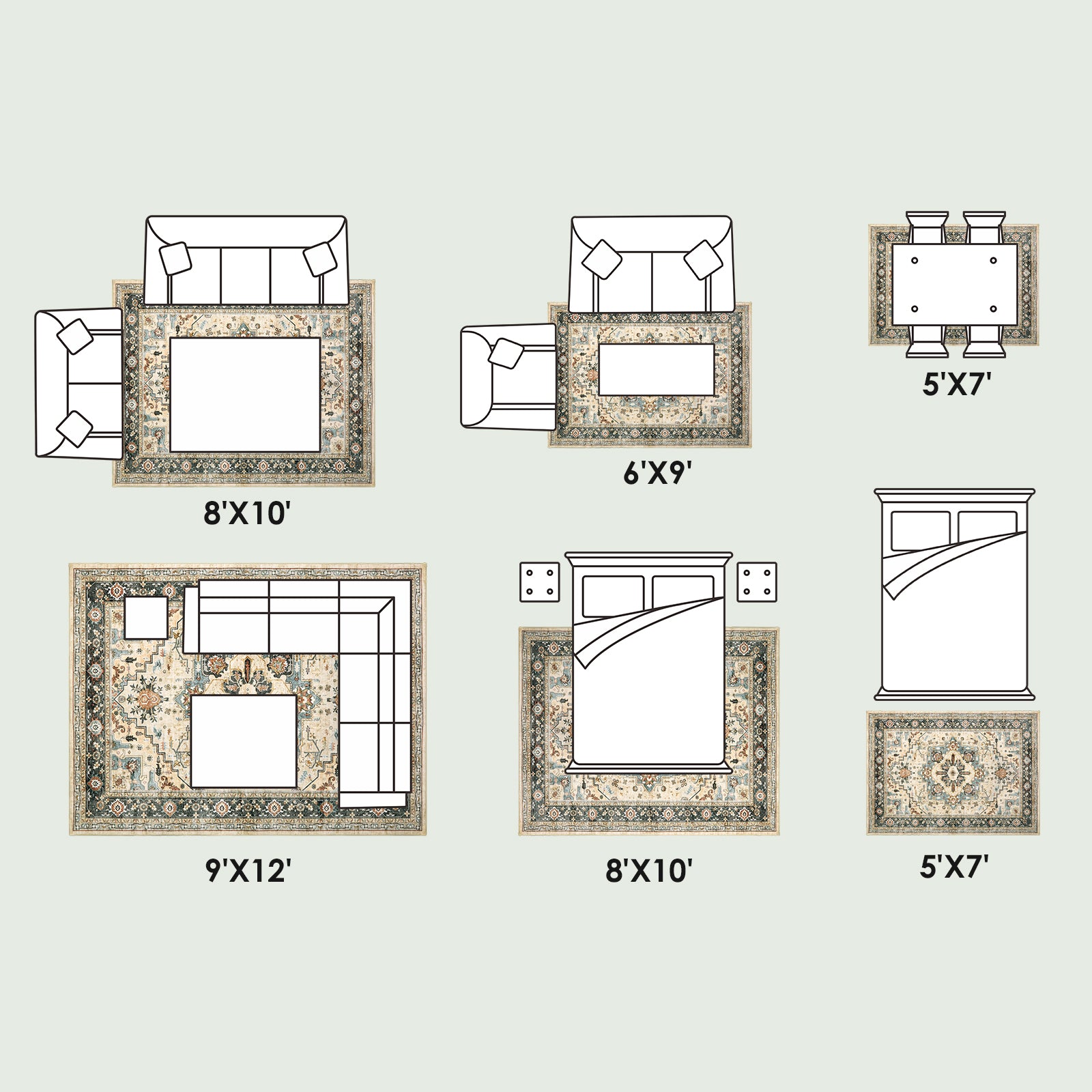 Traditional Living Room Area Rug