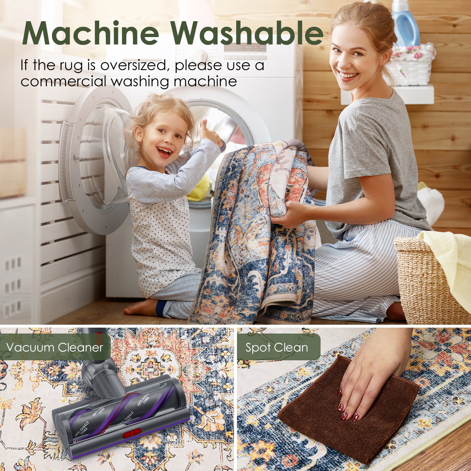 Vintage Living Room Area Rug