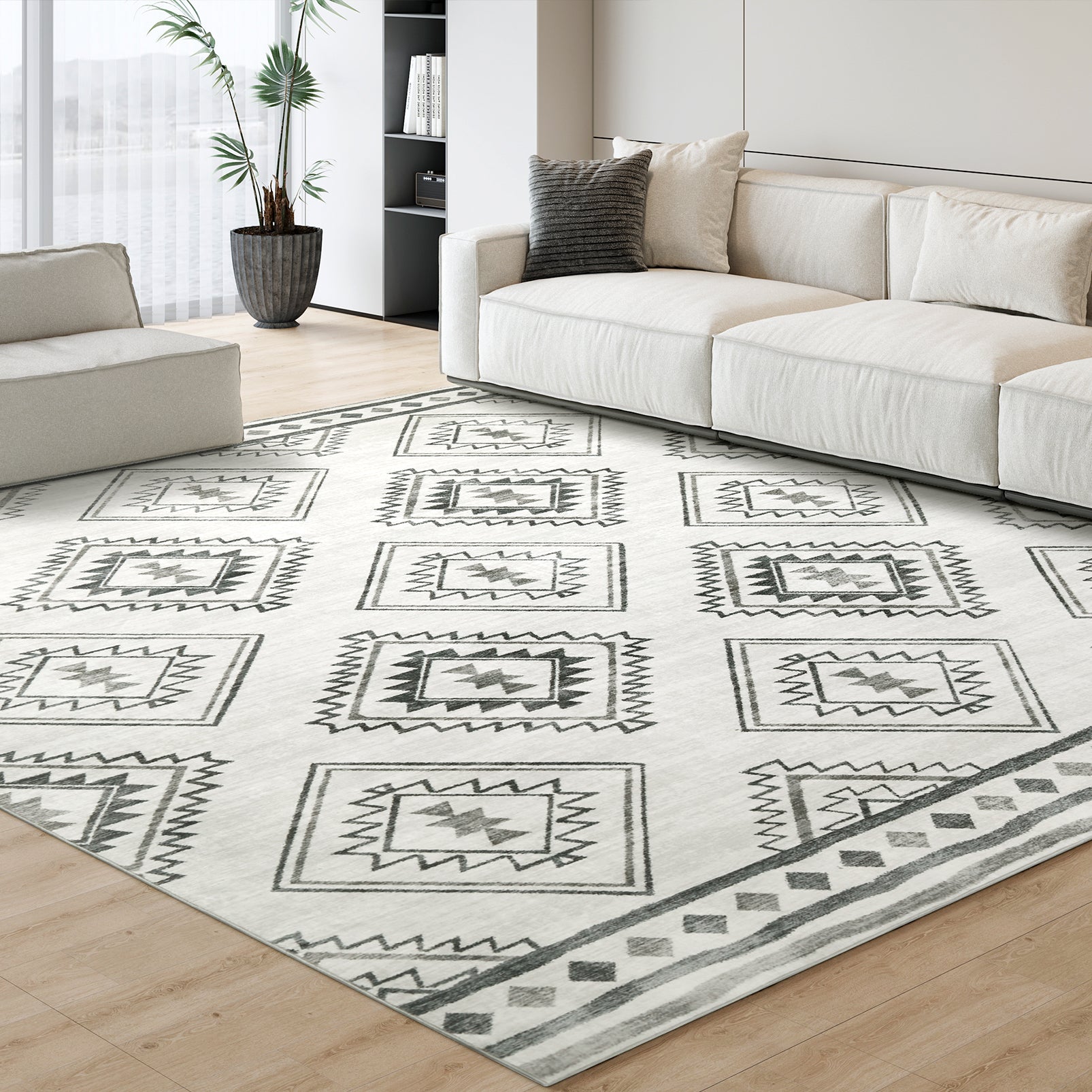 Geometric Living Room Area Rug
