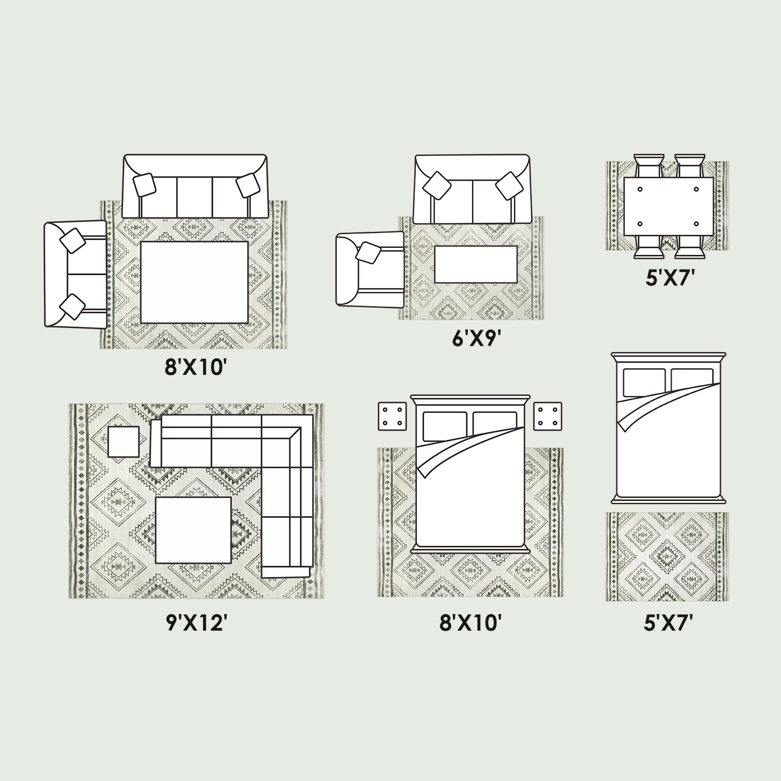 Geometric Living Room Area Rug