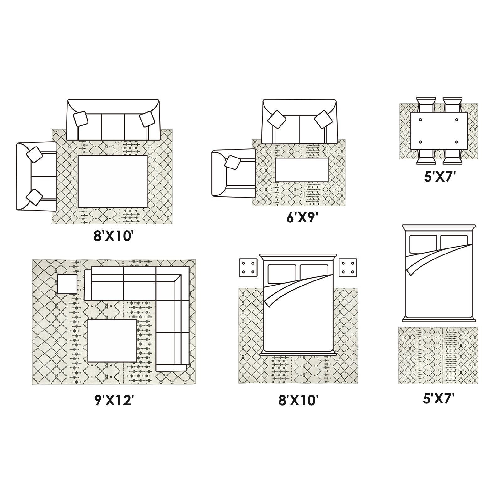 Moroccan Living Room Area Rug