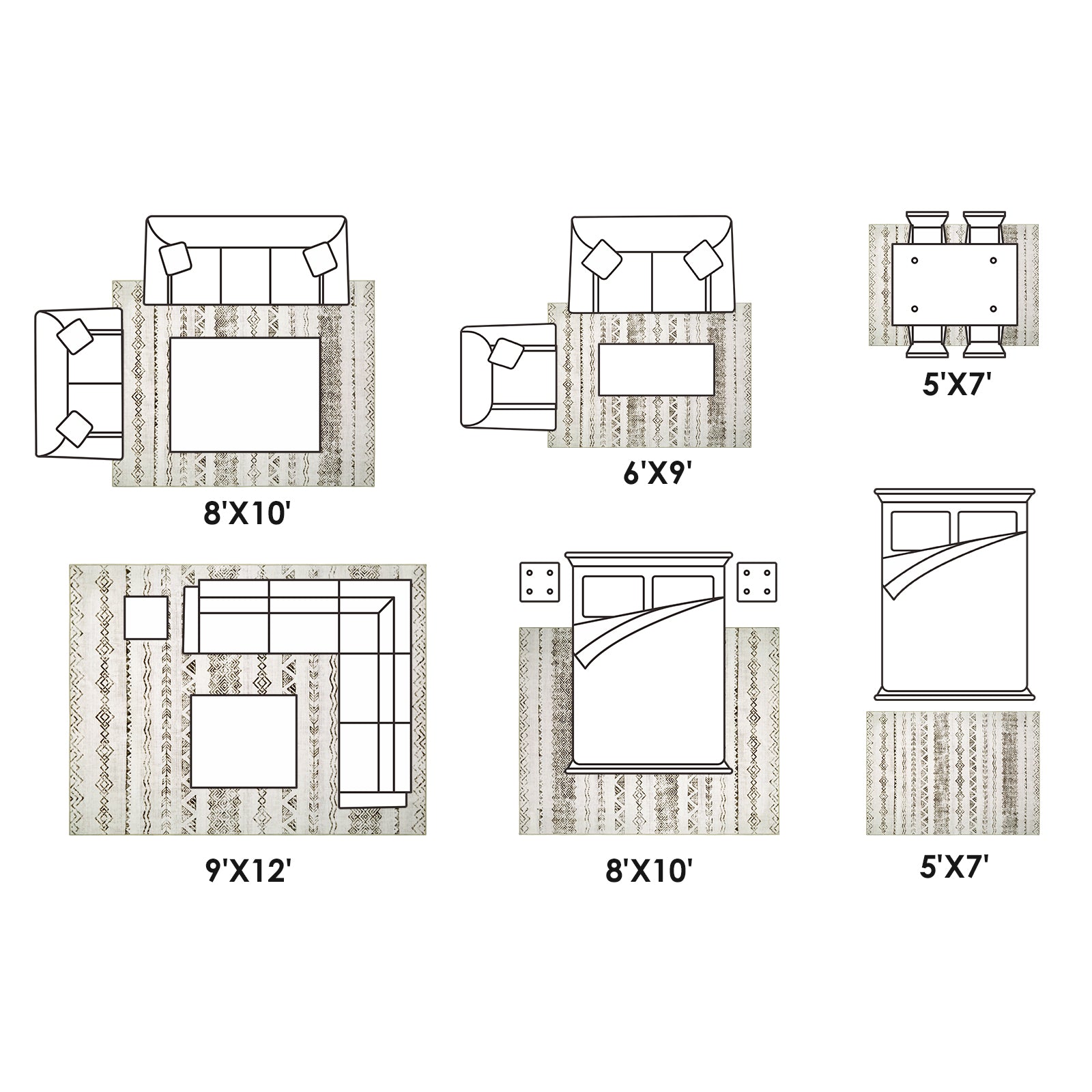 Tribal Living Room Area Rug