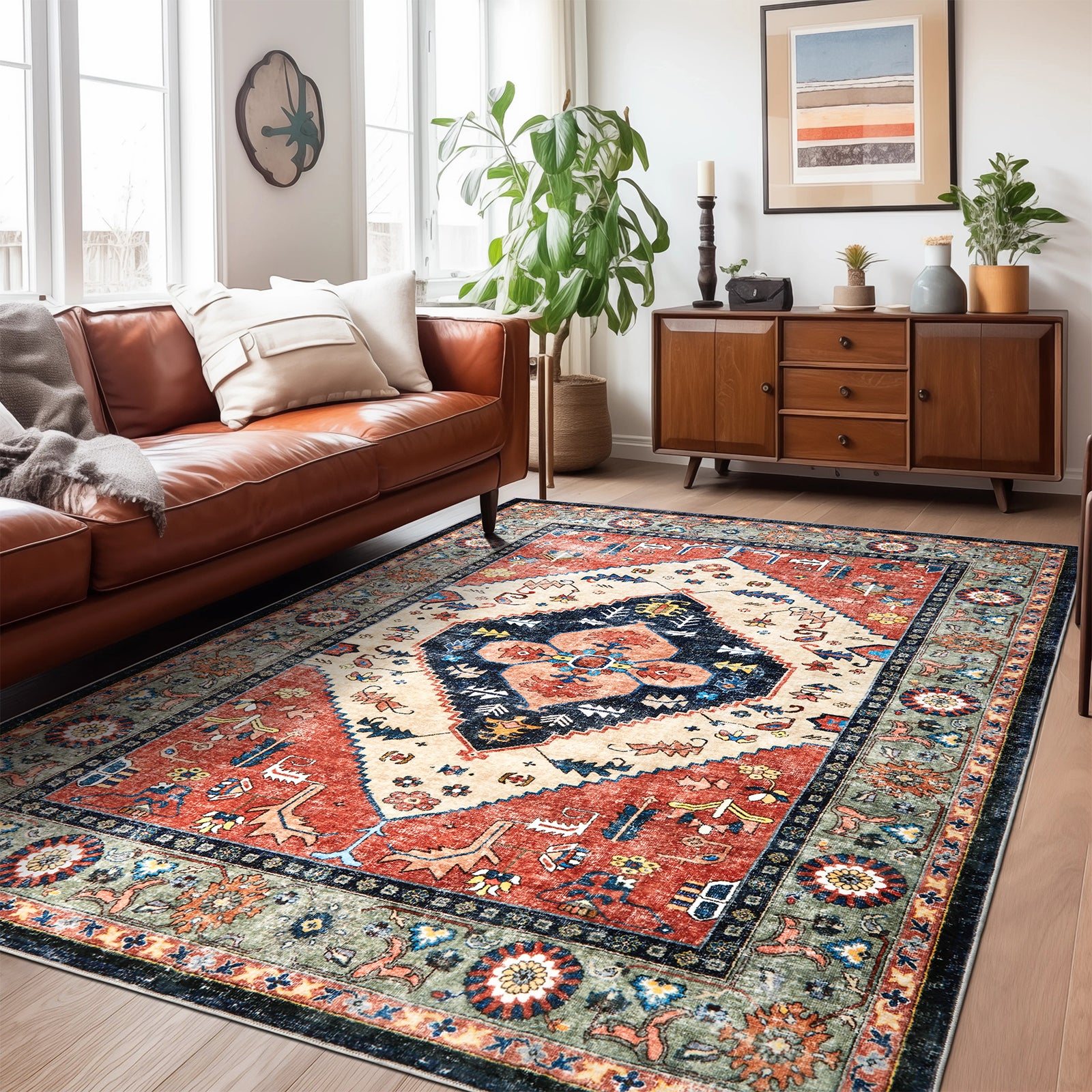 Boho Living Room Area Rug