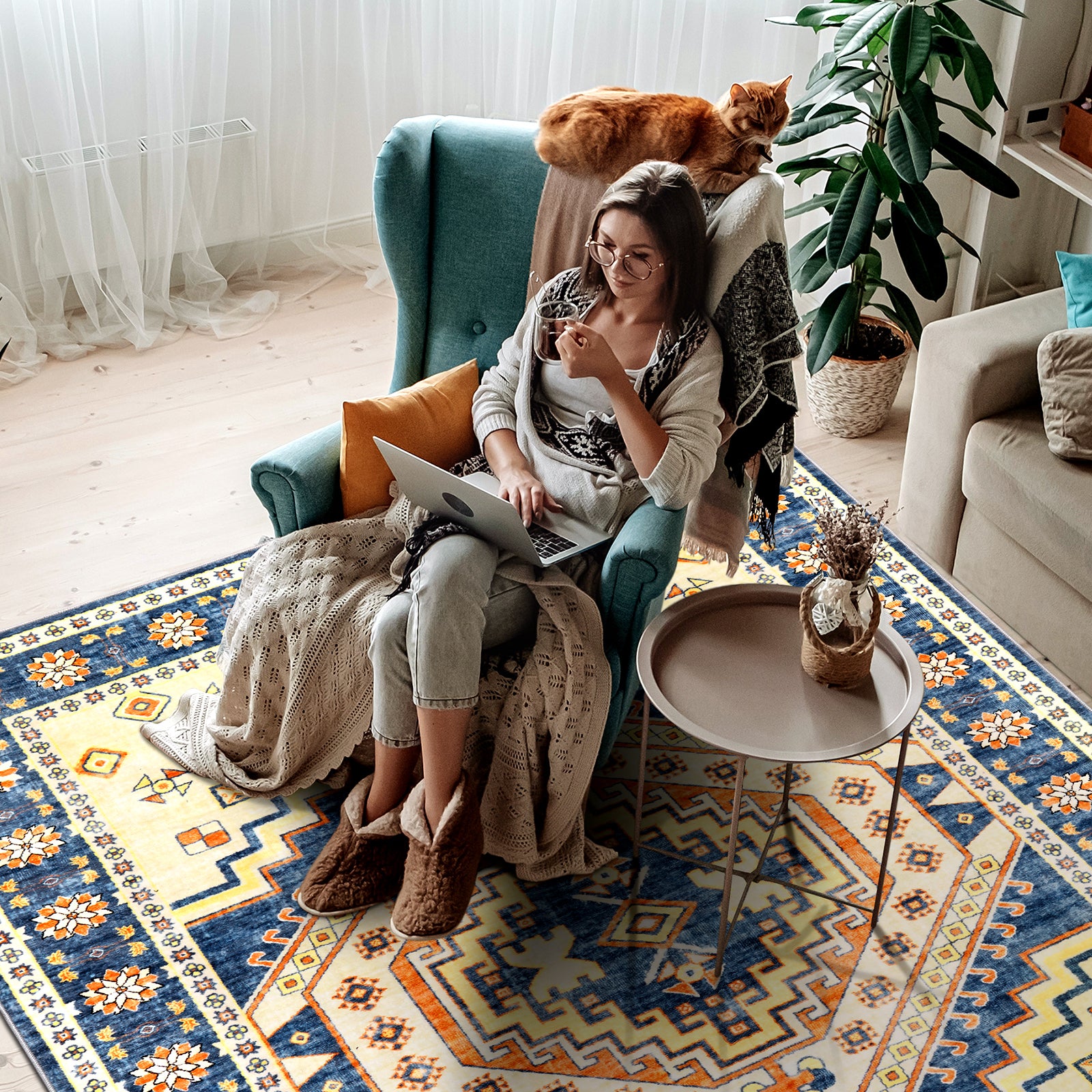 Tribal Living Room Area Rug